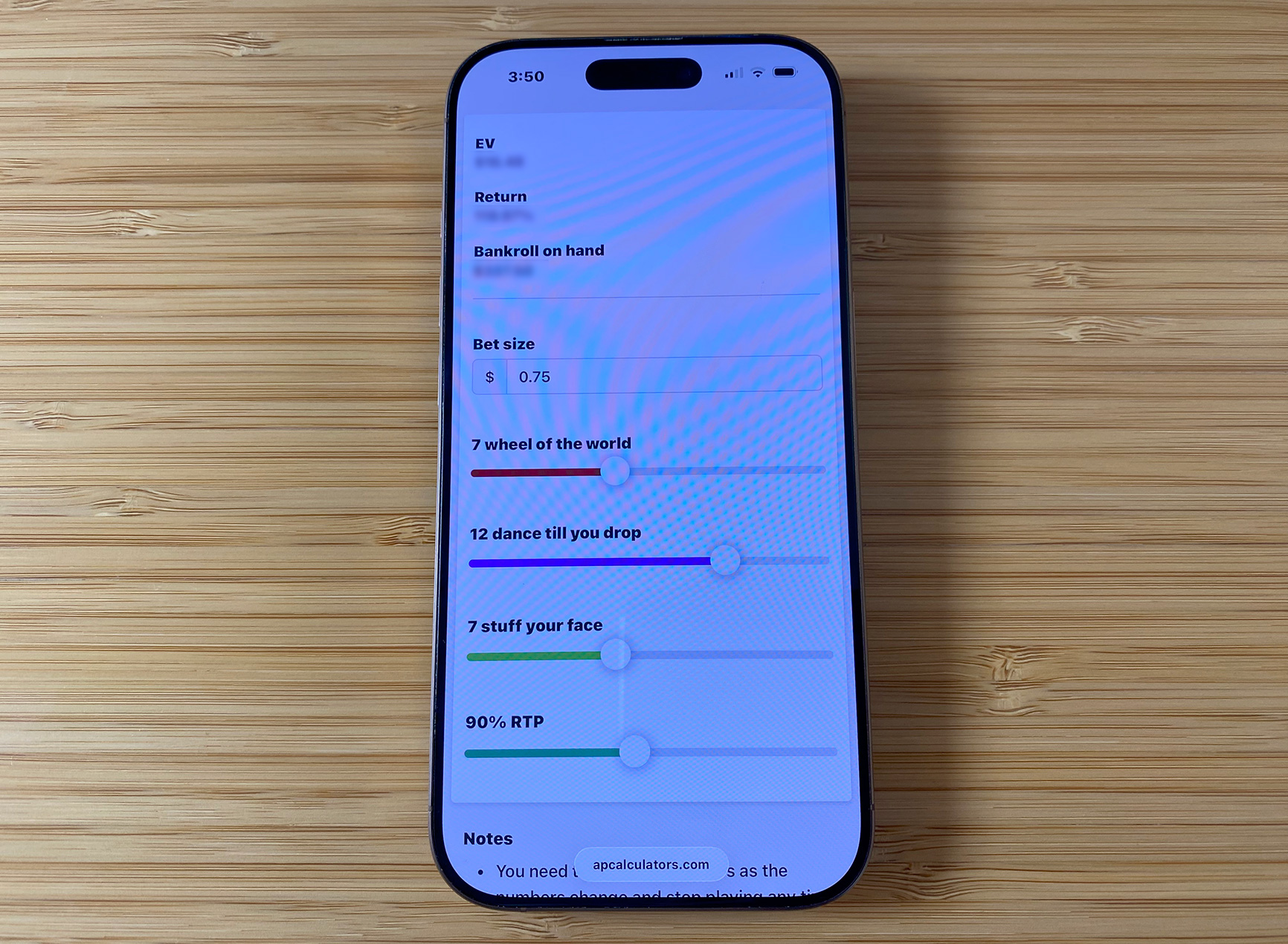 Brian Christopher’s World Cruise calculator