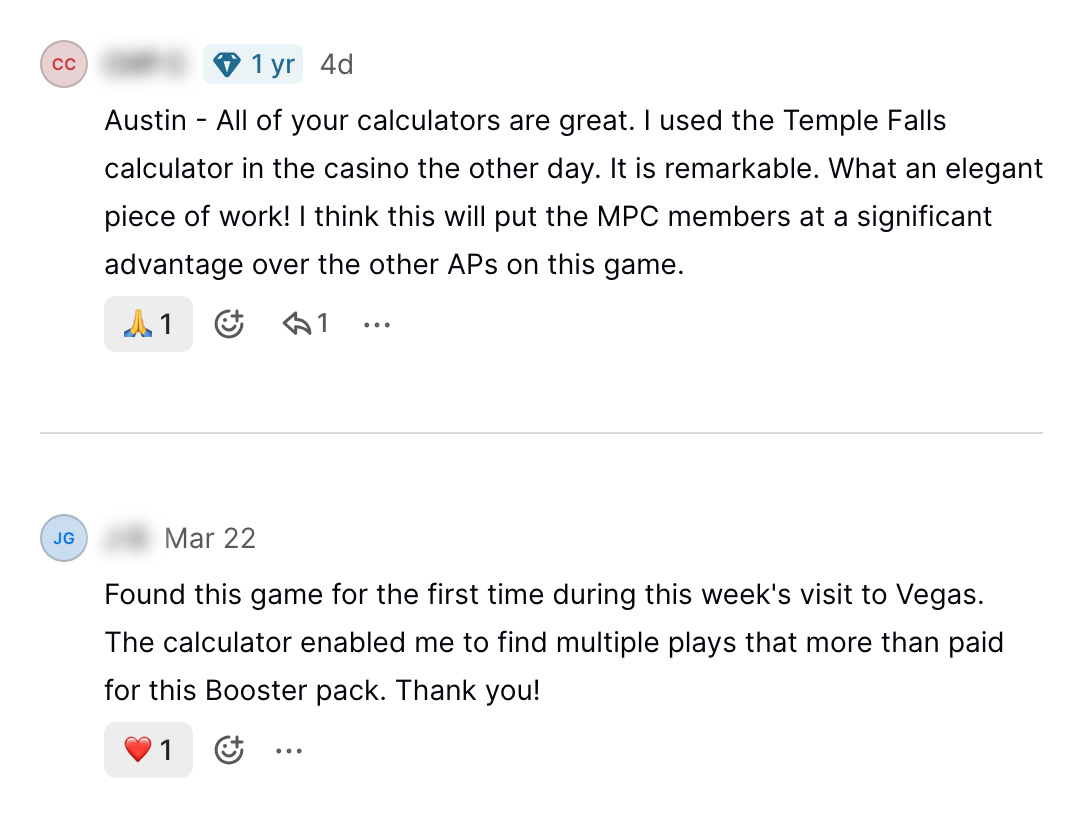 Calculator testimonials